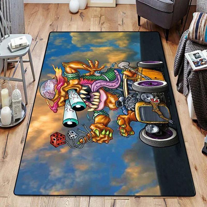 Funny Room Rugs Foot Carpets R-Rat Fink Entrance Doormat Kawaii Rug Floor Mats Bath Mat Kitchen Hallway Carpet Home Decor