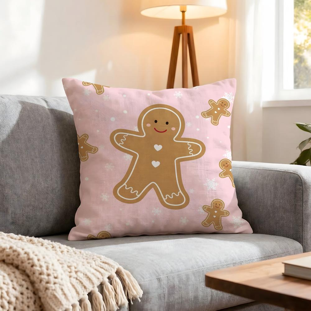 Doll Adorable Ginger Bread Cushion Cover 1Pcs Decorative Covers Soft Cushion Case For Sofa Couch Decor 40X40 45X45 Pillowcases