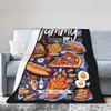 Fast Food Yummy Burger Pizza Sandwich Knitted Blanket Roll Chicken Flannel Throw Blanket Bed Lightweight Bedspread Multifunction
