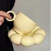 Ceramic Cloud Coffee Mug Sets Creative Flowers Saucer Mug Exquisite Office Afternoon Tea Cups Kitchen Drinkware Home Accessories