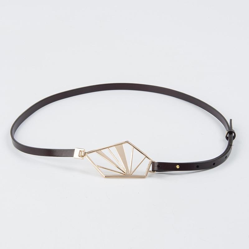 

Женский тонкий пояс из натуральной кожи из коровьей кожи, для украшения юбки или платья, женский пояс для утягивания талии и похудения кофейный