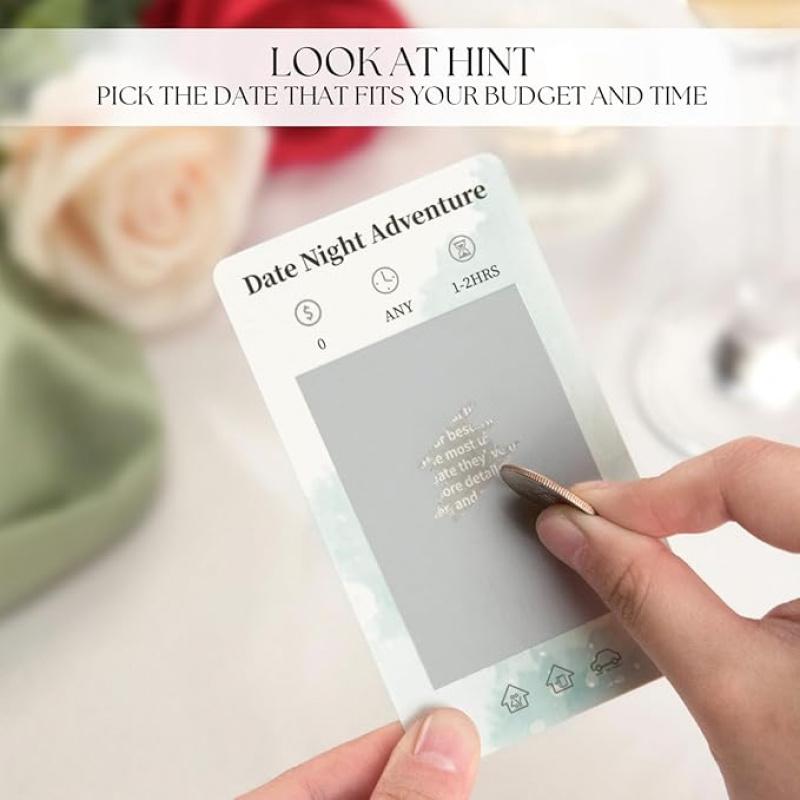 40 Date Ideas Scratch Cards – Romantic Couple Date Night Gift For Him, Engagement, Bridal Shower And Anniversary
