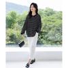 Mokana Women's Loose Fit Striped Long-Sleeve Knit Top