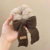 Cute Bow Rubber Band Lamb Wool Bowel Hair Rings Knitted Wool Plush Ponytail Hair Tie Headwear Scrunchies Girls Hair Accessories
