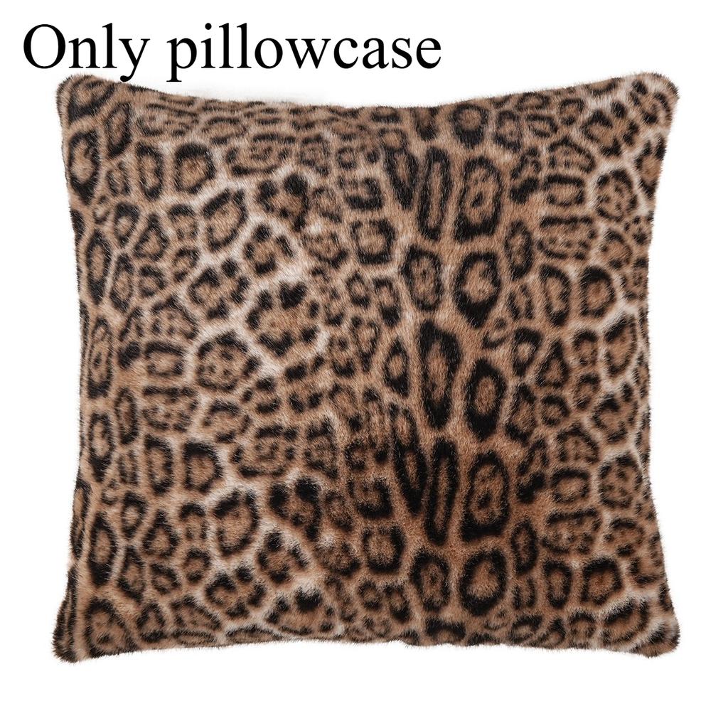 1pcs Beige Brown Leopard Print Polyester Pillow Cover Retro Cushion Case for Living Room Sofa Bed Backrest Decor Only Pillowcase
