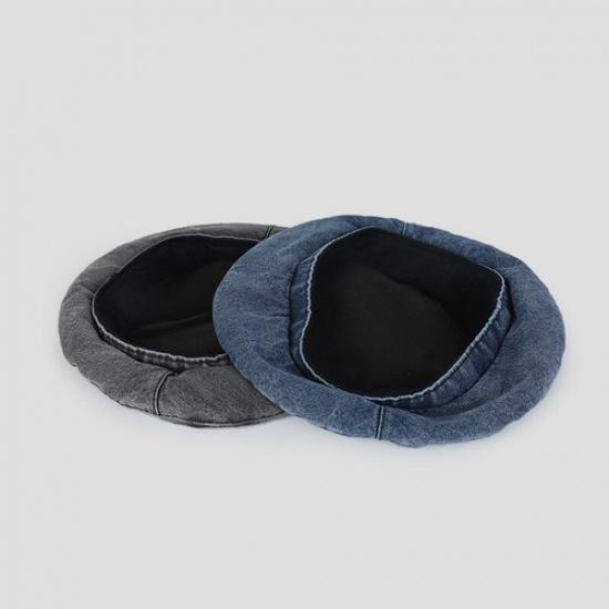 Lady Casual Denim Cap French Beret Artist Beret Hat Beanie Retro Denim Beret Hat