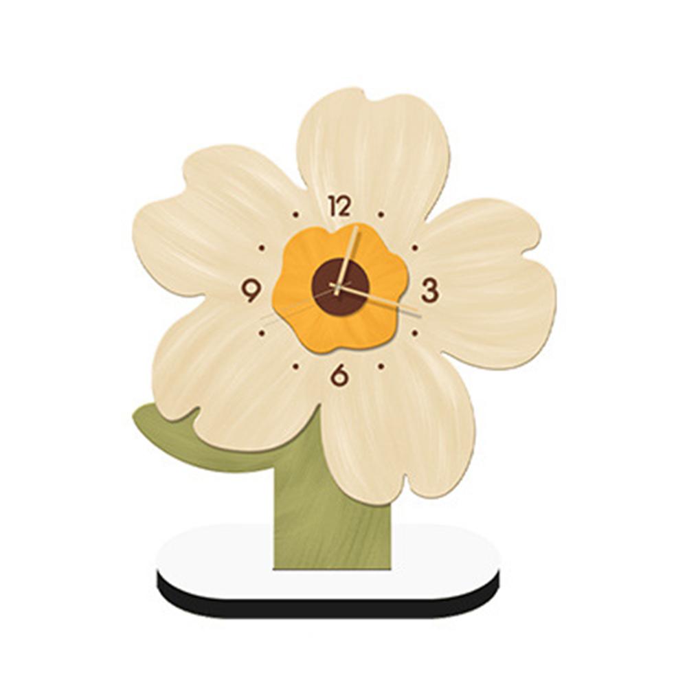 High-end Floral Tabletop Clock Cute Cartoon Mute Clock Modern Flower Display Clock  Bedroom