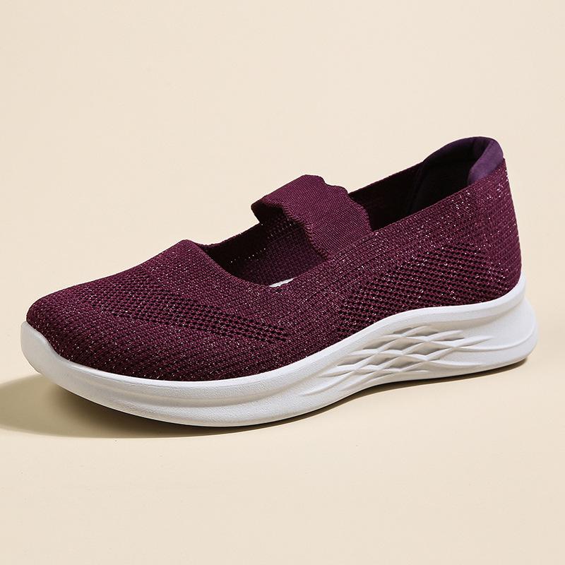 New 2025 Soft-soled Comfortable Walking Shoes Sports and Leisure Single Shoes Middle-aged and Elderly Mother Shoes One-pedal Breathable Women's Shoes