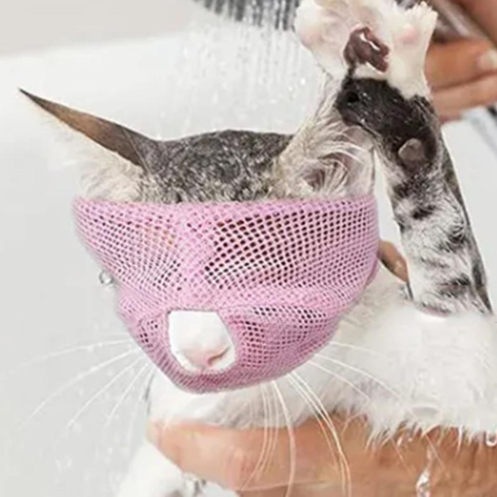 Adjustable Cat Muzzle Breathable Cat Muzzle Mask Practical Bite Resistance Muzzle Grooming