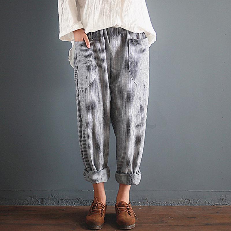 Vintage Harem Pants Women Casual Loose Pockets Pant Autumn Fashion Streetwear Female Harajuku Trousers Plus Size