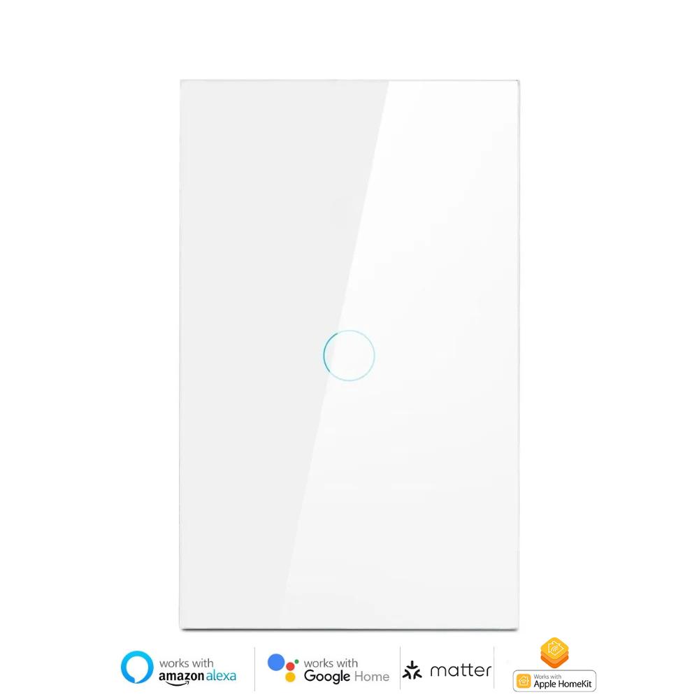Melery Matter over WiFi Smart Light Wall Switch Touch Sensor Glass Panel Remoted Google/Apple Home Siri Alexa Homekit Smarttings