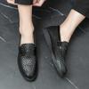 Mode Modische klassische schwarze vielseitige Herrenlederschuhe Komfort Slipper Modestil Büro Party Outdoor Reise Herrenschuhe
