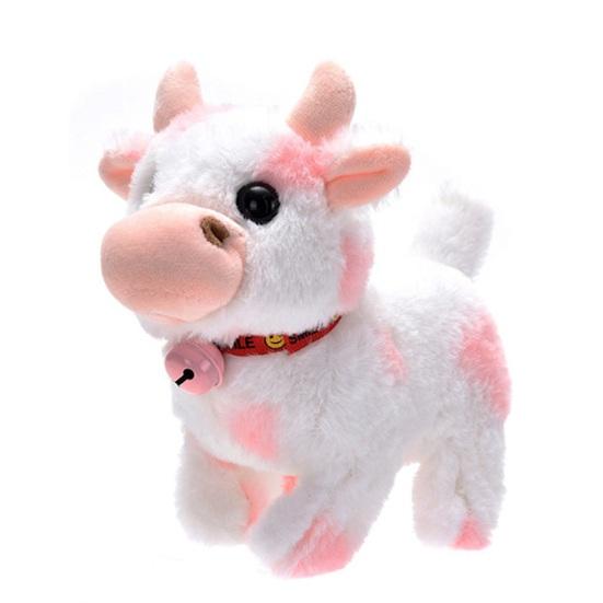 Kids Electric Plush Animal Toy Walking Tail Wagging Interactive Elephant Sheep Cow Panda Plushie Toy Toddlers Educational Simulation Animal Toy