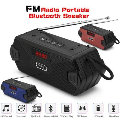FM Radio Portable Bluetooth Wireless Speaker Outdoor USB Speakers MP3 Subwoofer Loudspeaker AUX TF Audio Subwoofer Support TF / SD Card