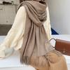 VISROVER New 20 Colors Woman Winter Scarf Fashion Female Shawls Cashmere Handfeeling Winter Wraps Solid Color Winter Hijab Gift
