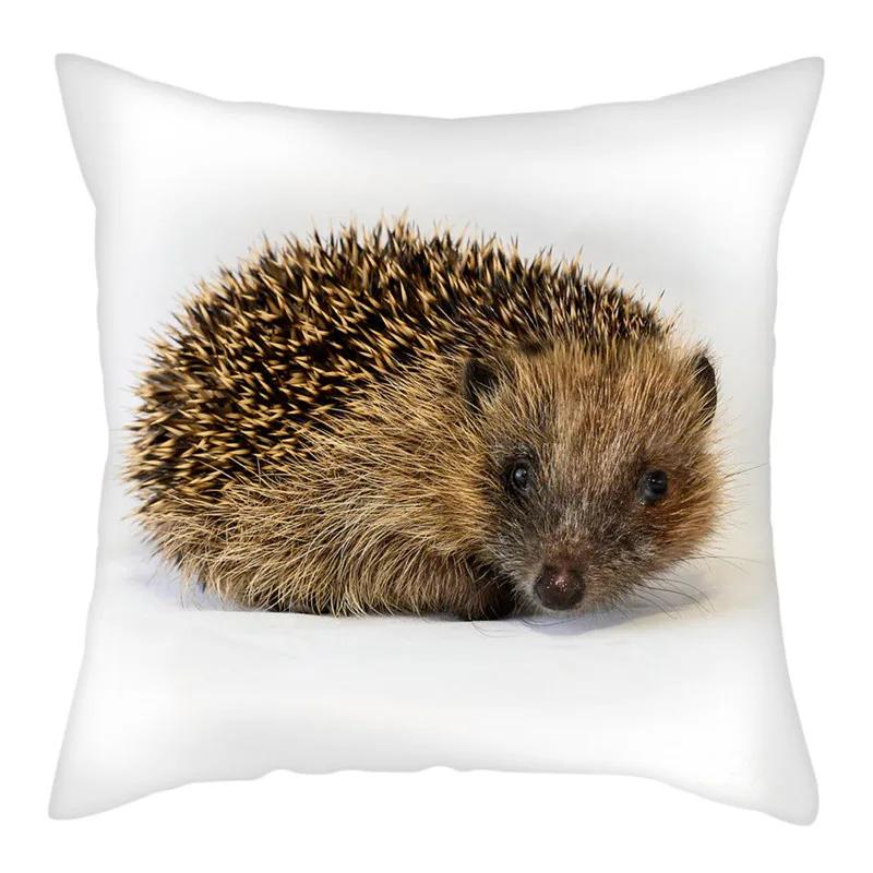 Hedgehog Printed Polyester Pillow Cover Cushion Cover Animal Decorative Throw Pillowcase For Home Sofa Decorative 45X45Cm