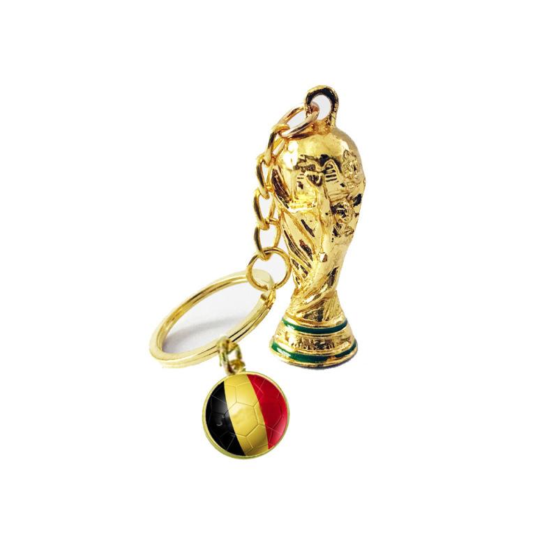 2022 Qatar World Cup Trophy Soccer National Flag Keychains Football Souvenirs Backpack Accessories