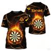 3D Print Cool Flame Design Dart T-shirt For Men Custom Your Name Training And Leisure Tee Shirt Round Neck Short Sleeve 2026