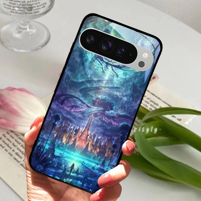 For Google Pixel 9 Pro XL Case Pixel9 Cute Animal Tempered Glass Phone Cover For GOOGLE PIXEL 9A Glass Protective Fundas Cases