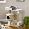 Scratching Post Cat Tree Cat Cave, 1 Cat Cave, 1 Lying Area, 70 cm x 49 cm x 79 cm, Natural + White