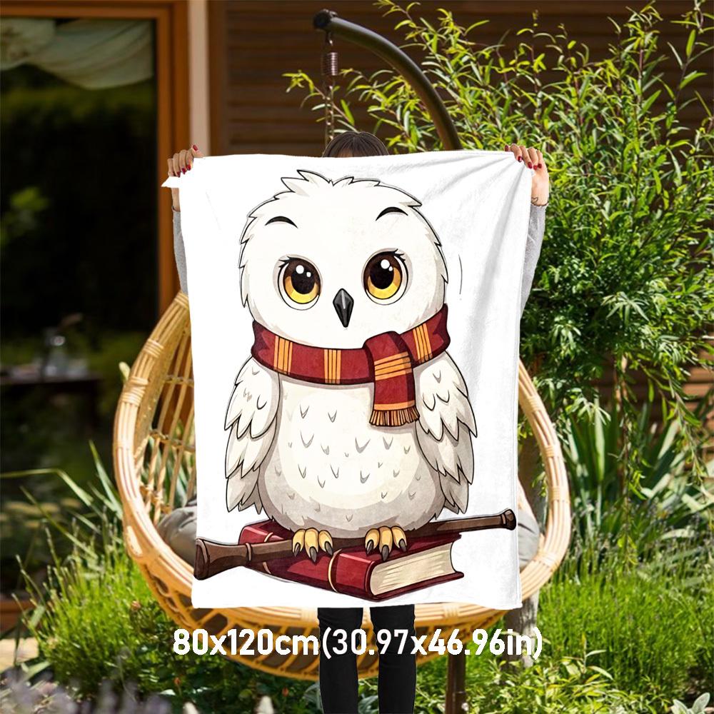 1 Stück Eulen-Zauberbuch Outdoor Flanell-Kuscheldecke für alle Jahreszeiten, weiche Wärme, Heimdekoration 1031159