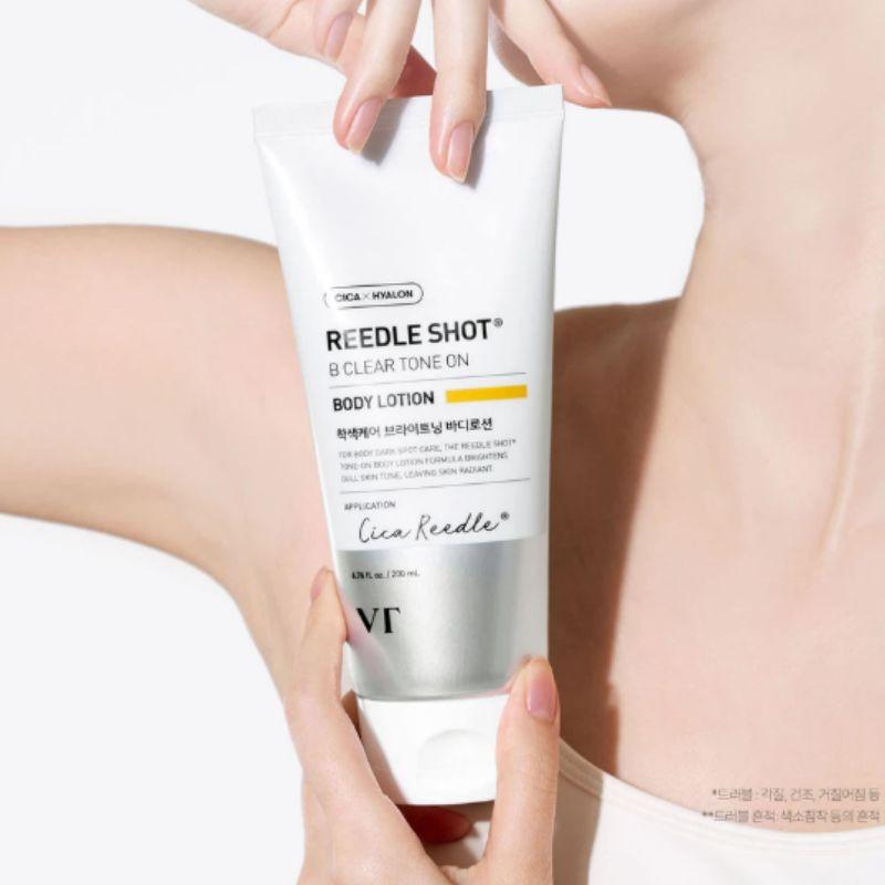 VT Reedle Shot Be Clear Ton Körperlotion 200ml Koreanische Aufhellende Körperlotion für Glatte und Strahlende Haut