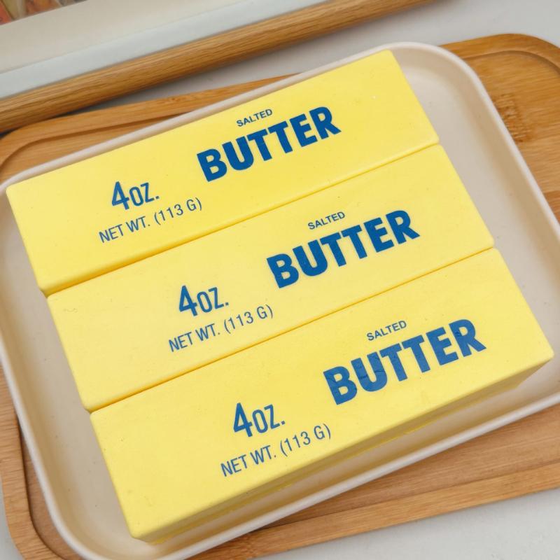 Fake Food Butter Stick Squeeze Toy Slow Rising Squishy Butter Bar Brick Adult Fidget Toy Anti Stress Release Hand Relax Gift Toy
