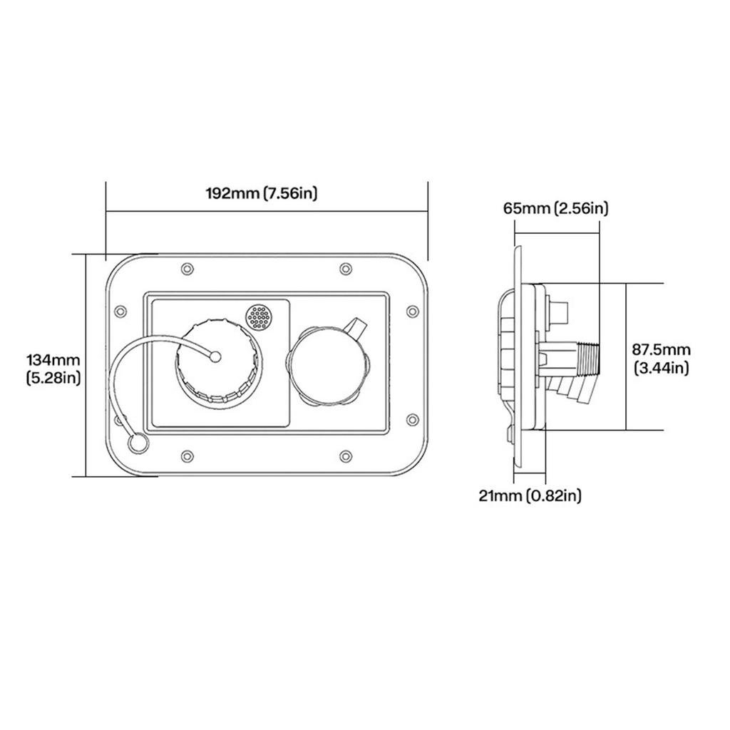 RV Gravity Fill and City Water Inlet Hatch Compact Plastic Durable Spare Part Easy Installation for Motorhome