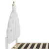 Princess Bed 140x200cm Flat Double Bed Crown-Shaped Soft Upholstery Made of Faux Leather Adjustable LED Ambient Light Strip White
