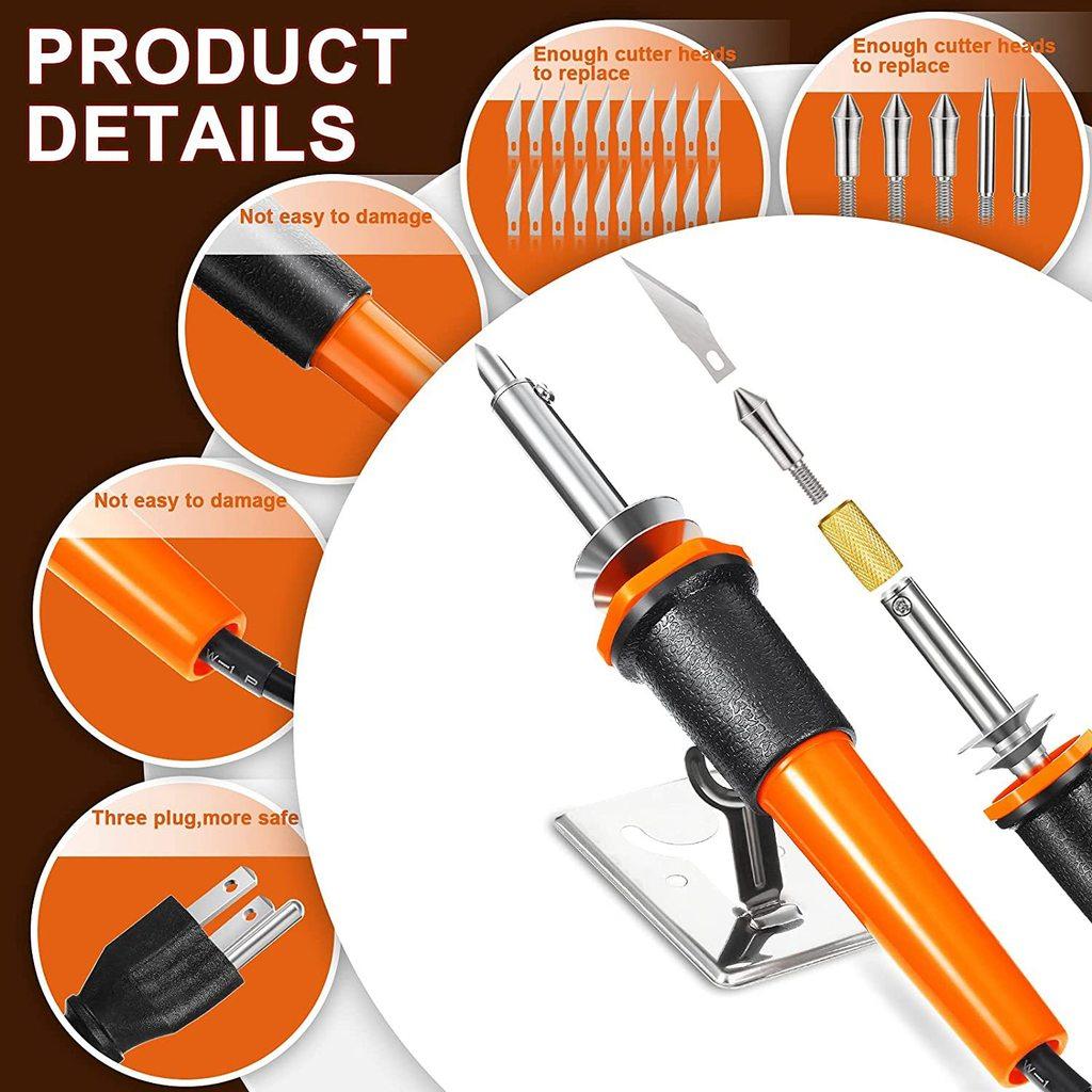 Electric Engraving Pen Set With Insulated Handle For Artistic Carving And Hobby Use