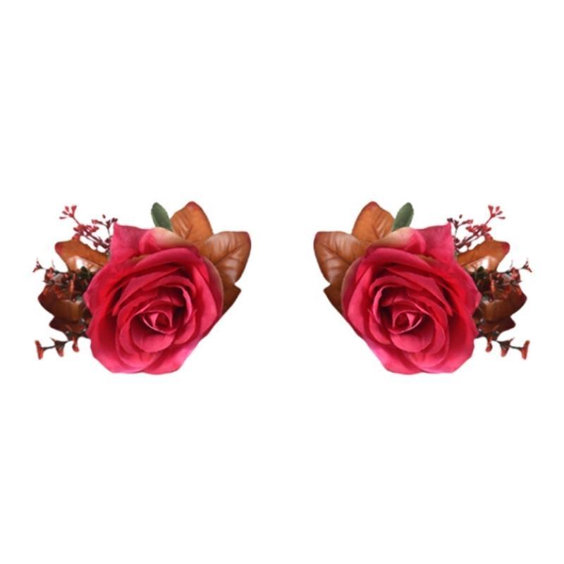 652F Rose Curtain Tieback Clip-on Flower Tie Backs Holder Drape Accessories