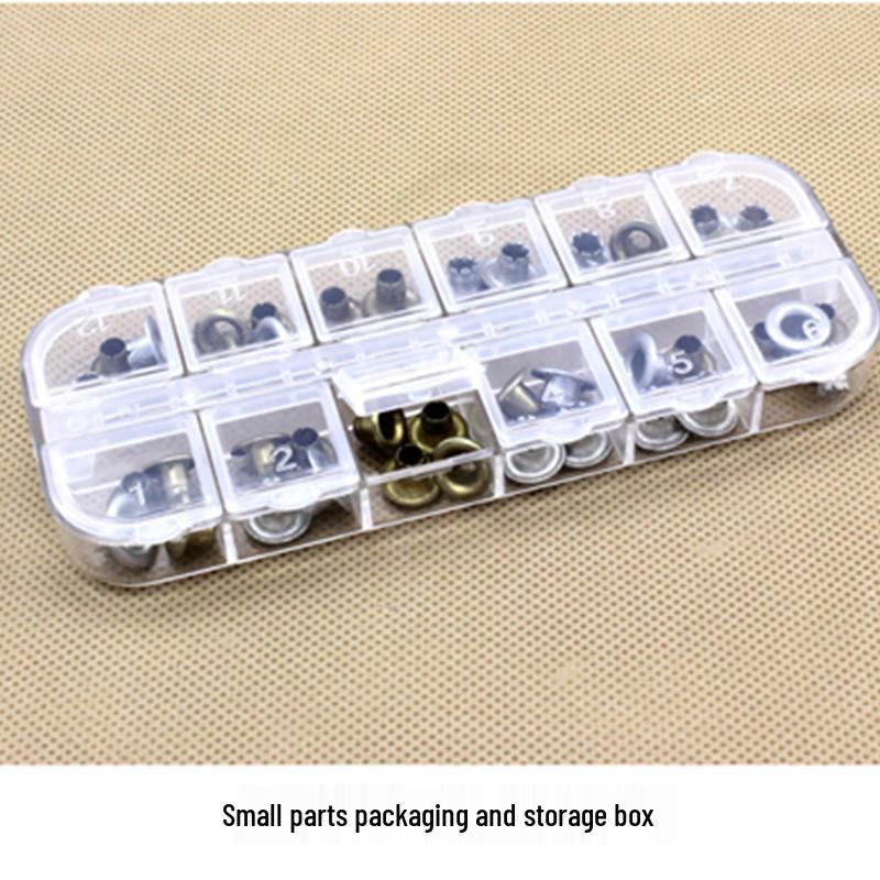 12-Compartment Clear PP Plastic Box with Individual Lids for Nail Tips DIY Tools