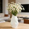 White Faux Ceramic Flower Vase Minimalist Modern Decorative Vase for Home Living Room Office Table Centerpiece