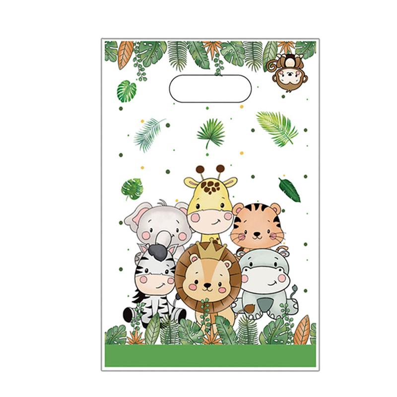 10/20/30pcs Dinosaur Gift Bag Kids Jungle Animal Birthday Party Decoration Supplies Plastic Candy Cookie Packaging Bag for Guest