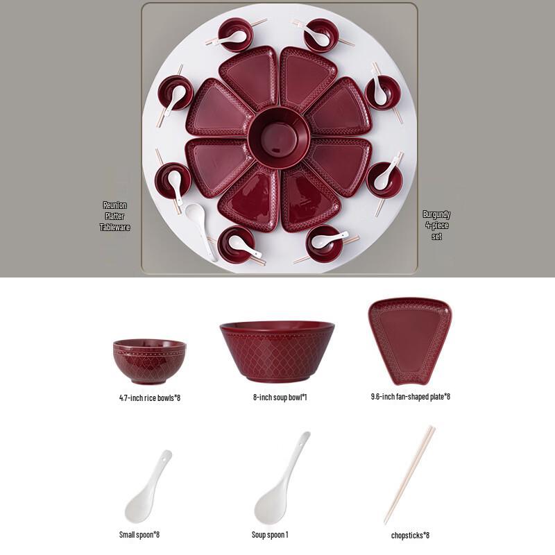 Handon Embossed 34-Piece Ceramic Dinnerware Set