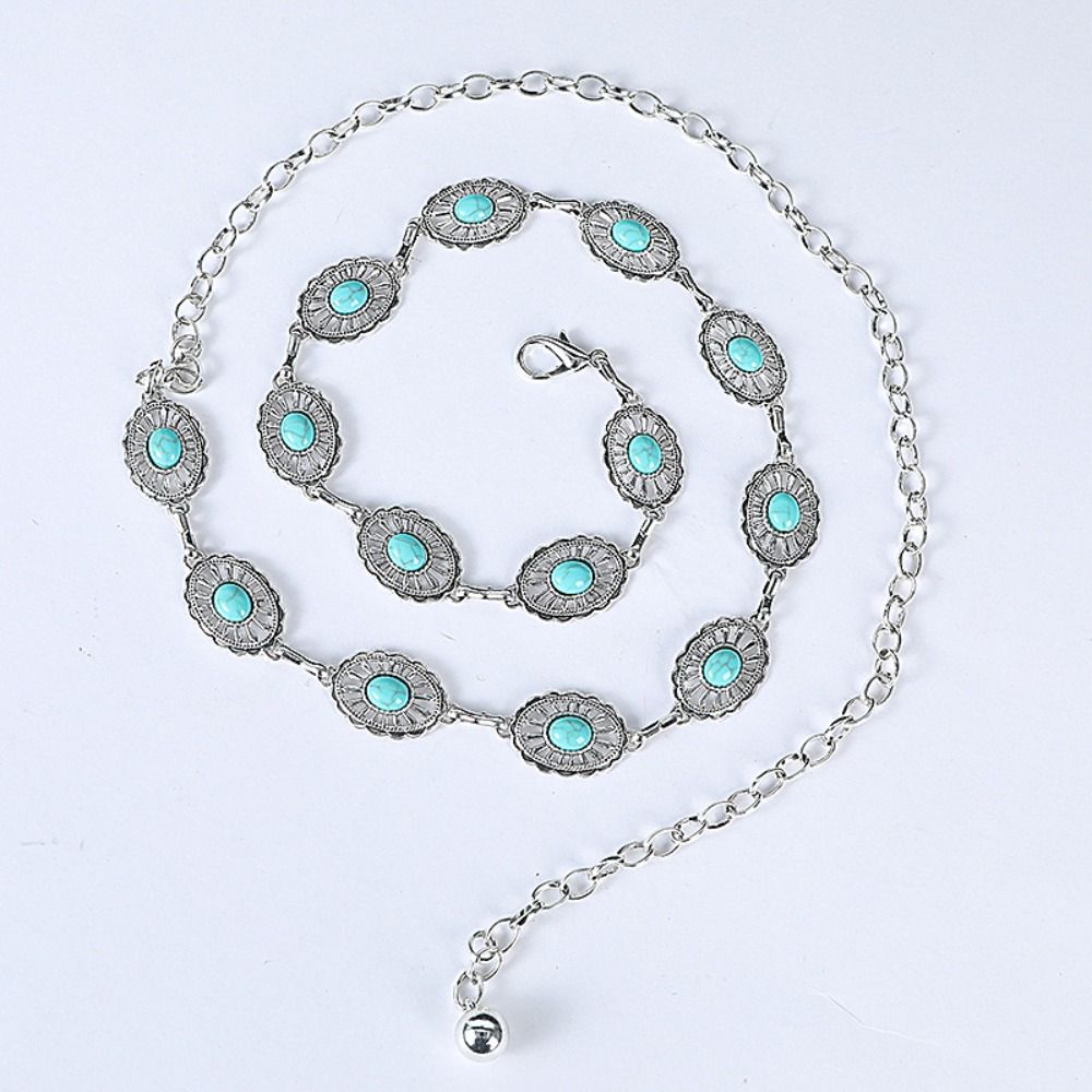 Europe American Style Turquoise Waist Chain Metal Women's Body Jewelry  Decoration