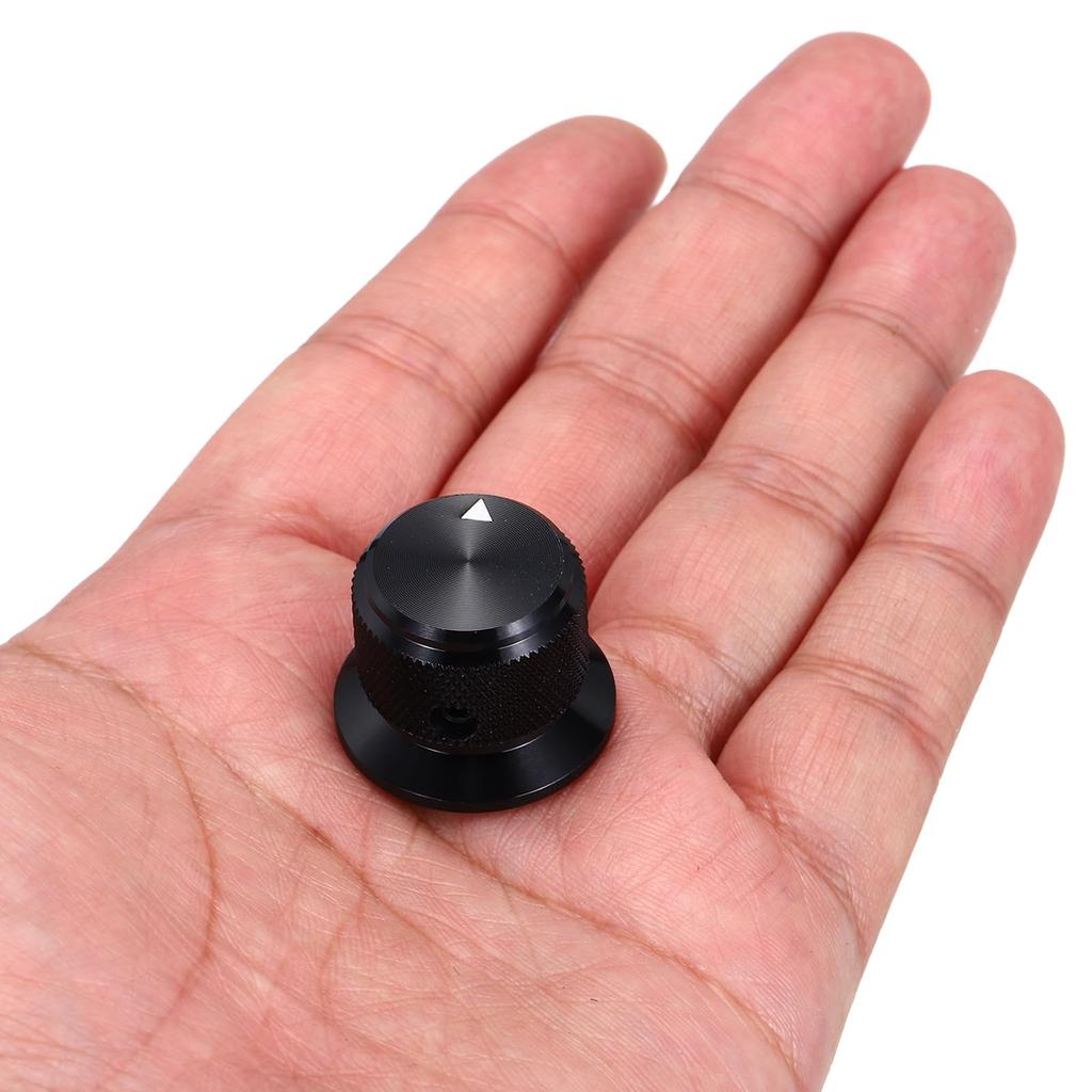 Uxcell Set Aluminum Potentiometer 4mm Inner Universal Control Knobs for Guitar and 25mm Outer Black 4-Piece Knobs, Diameter, Volume/Tone Bass,