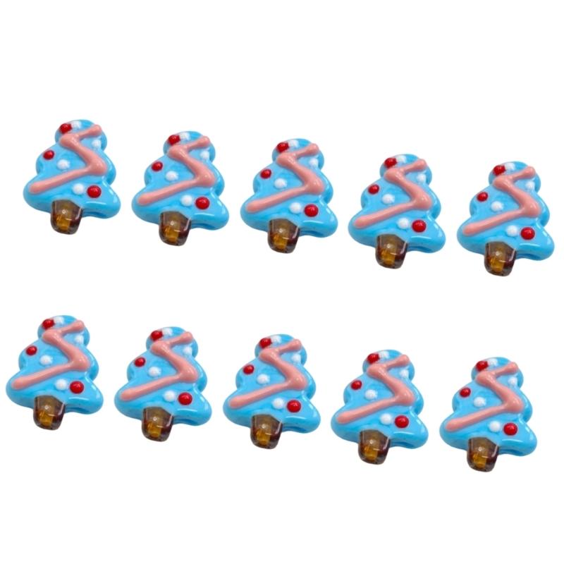 10Pcs Christmas Tree Glass Beads For Christmas Ornament Handmade Bracelets