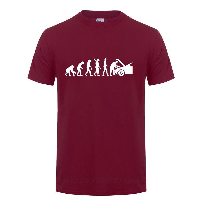 Fathers Day Present Funny Birthday Gift For Dad Husband Boyfriend Men Evolution Auto Mechaniker Mechanic Car Cotton Tshirt