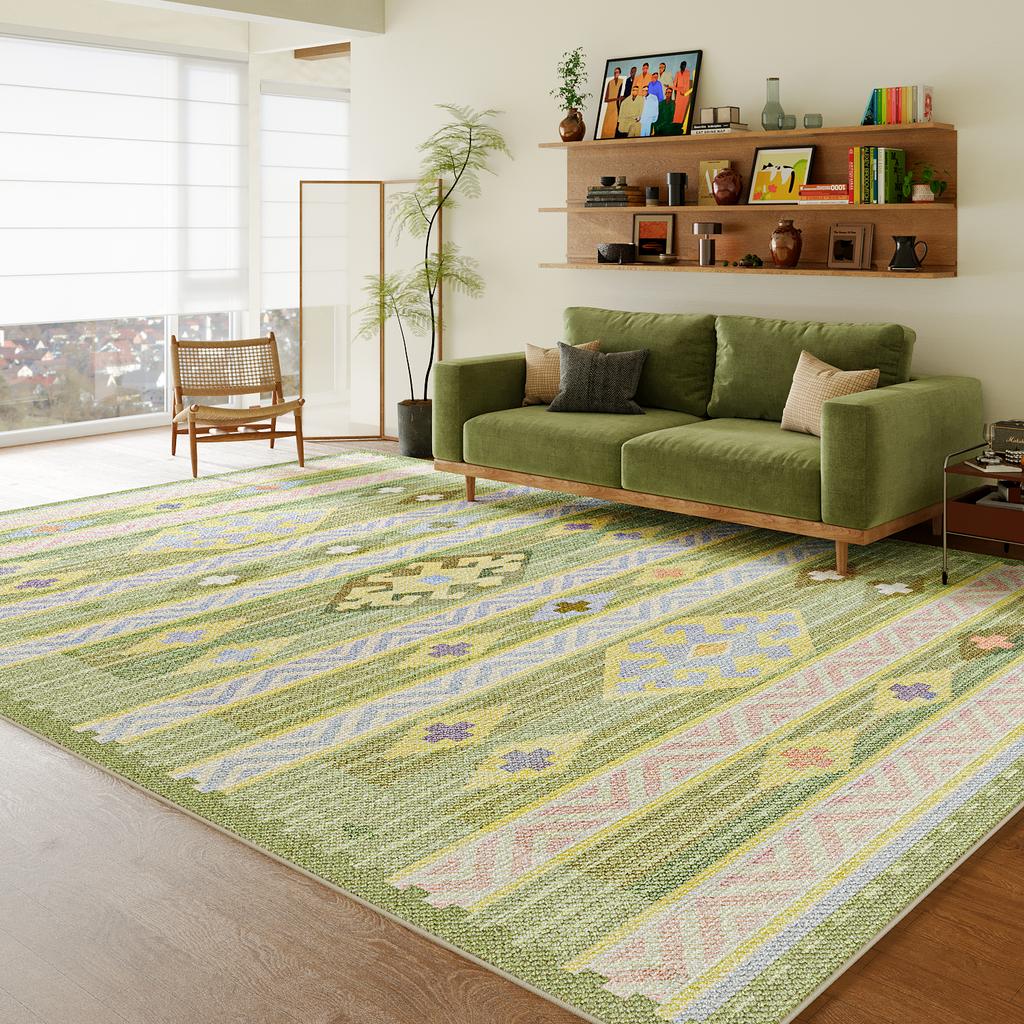 Large Area Living Room Decoration Green Carpet Thick Lounge Plush Floor Mat Fluffy Soft Study Rug Nordic Style Rugs for Bedroom