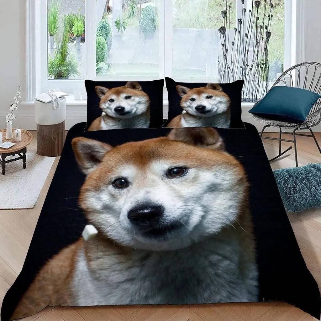 Dogs Duvet Cover Set Cute Animal Bedding Set Microfiber Bernese Mountain Dog Comforter Cover Twin Full Size For Kids Teens Boys