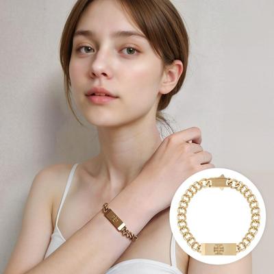 [TANDY] TANDY Signature Pendant Link Chain Bracelet TDB504S Gold