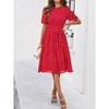 2025 Spring and Summer Fashion Versatile Temperament Casual Polka Dot Tie Long Dresses Dresses for Women
