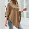 Cable Knit Wool Cape Poncho Coat for Women - Autumn Winter Imported European and American Style