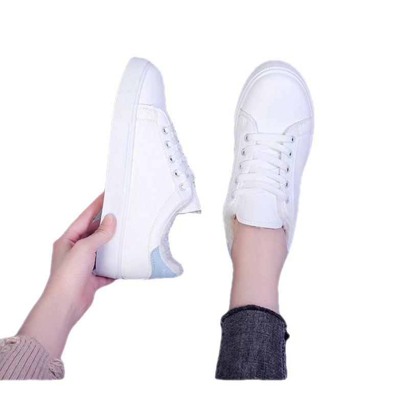 Plateau weiße Schuhe Damen bequem Saison vielseitig 2025 Herbst und Winter neu Nische Koreanische Version erhöhend bequeme Samtschuhe Board s