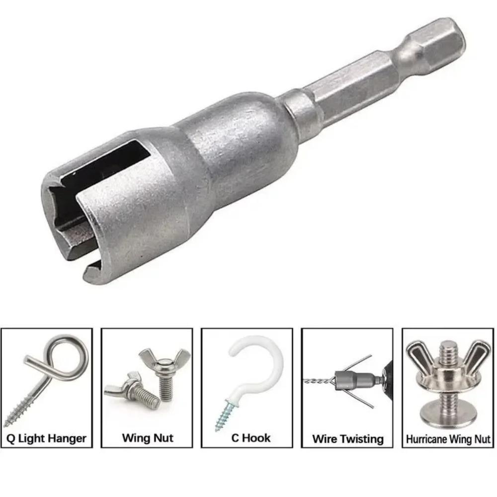1/2 Butterfly Bolt Socket Wrench 6.35mm Hex Shank Socket Adapter Nut for Power Tool Slotted Electric Screwdriver Sleeve