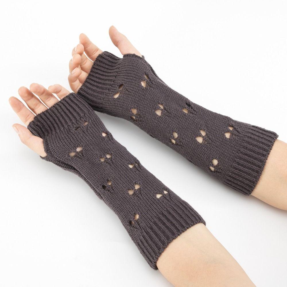 Elastic Hollow Out Loose Gloves  Half Finger Sleeves  Streetwear