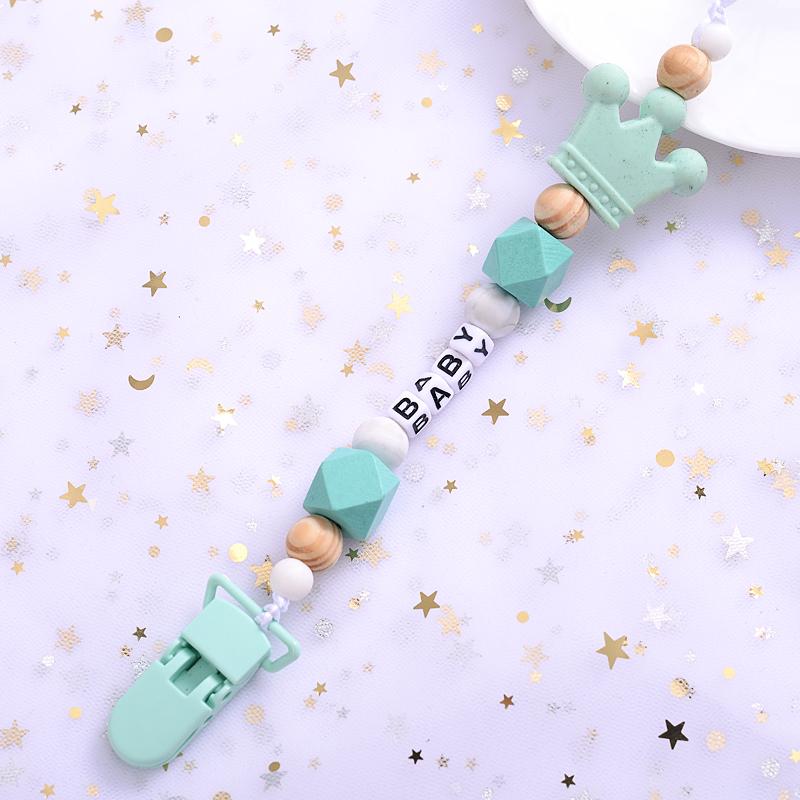 New 5 Colors Baby Teether Handmade Making Pacifier Clips  Holder Chains Silicone Pacifier Chain Clip Baby Teething Chain