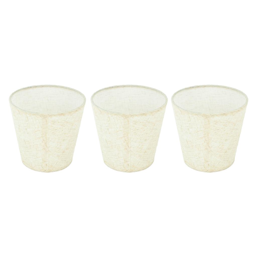 3Pcs Lampshades Hand Crafted Natural Linen Stylish Dustproof Barrel Chandelier Shades For Table Lamps and Floor Light