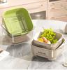 Kitchen Double Drain Basket Ins Wind High Value Vegetable Wash Basin Drain Basket  Large Capacity Fruit Wash Vegetable Baskets